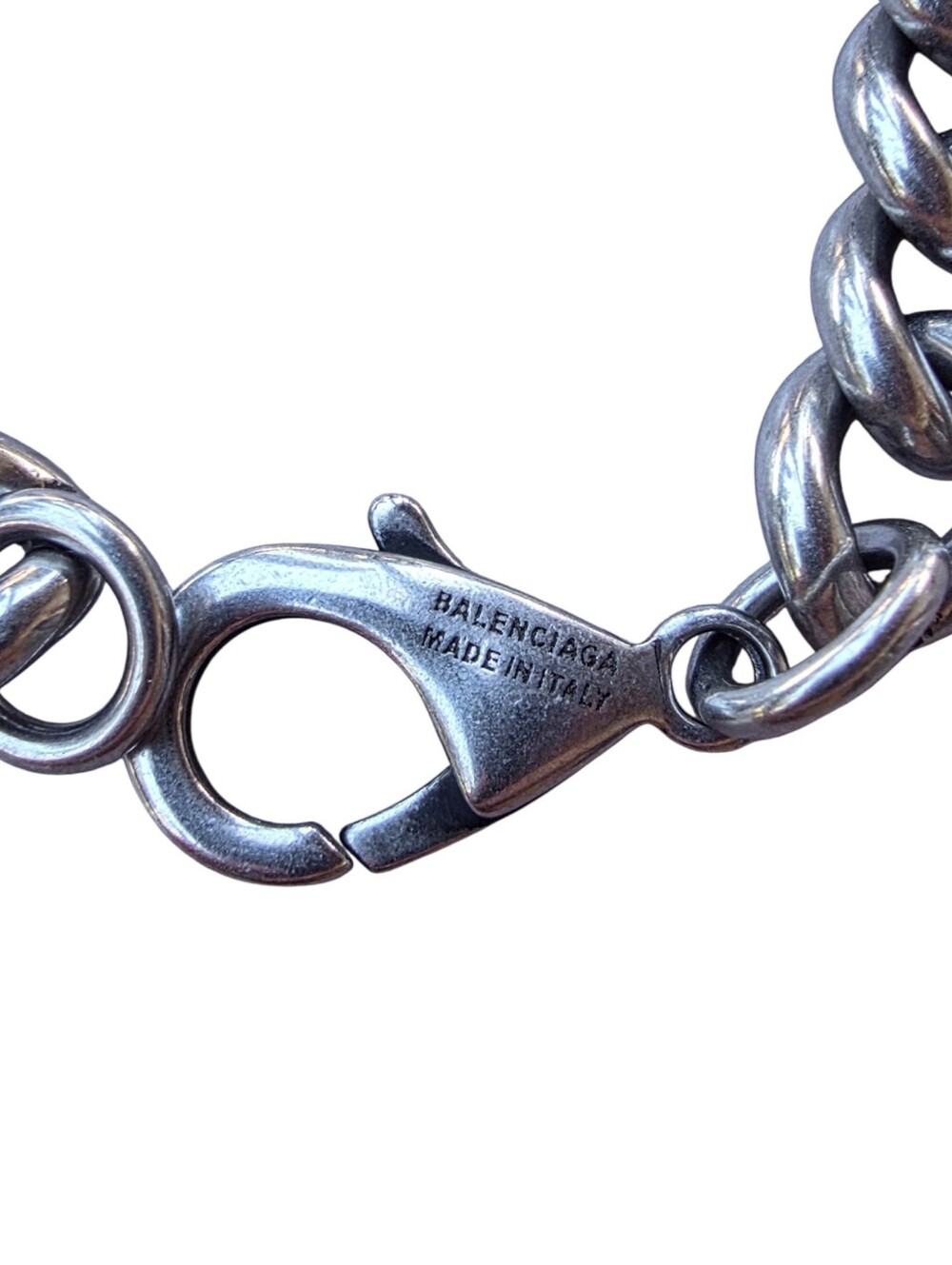 Balenciaga BB Icon Gourmette Bracelet in Antique Silver Unisex (Retails $550) - Picture 4 of 6